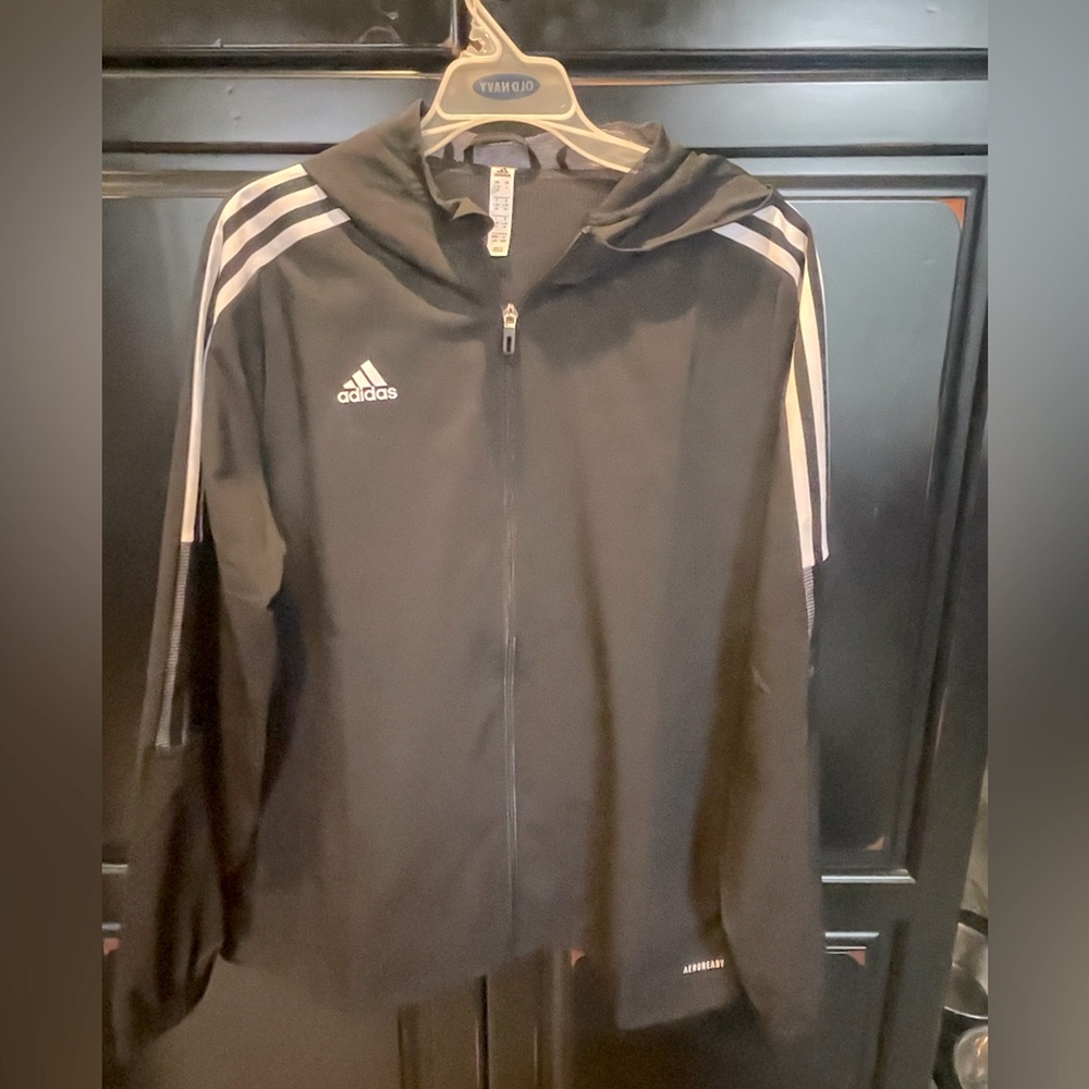 Black and white adidas jacket like new only  worn one time